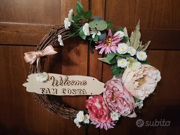 Decorazioni porta esterna interamente fatto a mano