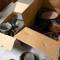 Lotto padelle, paioli, padelle in rame antico