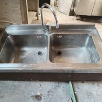 Lavandino in acciaio inox doppia vasca