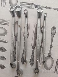 Chiavi poliginali 5 pezzi in acciaio cromo vanadio