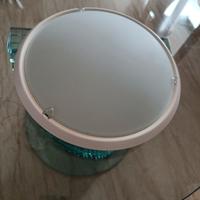 Plafoniera tonda vetro satinato – bordo bianco