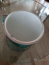 Plafoniera tonda vetro satinato – bordo bianco