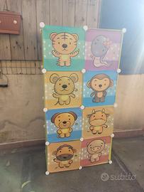 Armadio Modulare / Guardaroba per Bambini 8 Cubi 