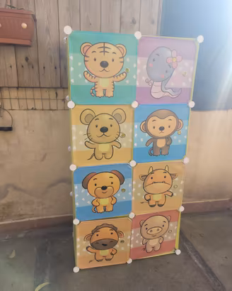 Armadio Modulare / Guardaroba per Bambini 8 Cubi 