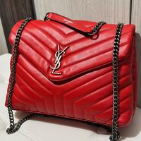 Borsa rossa elegante donna con tracolla sacchetto