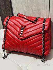 Borsa rossa elegante donna con tracolla sacchetto