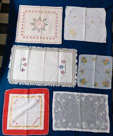 Lotto Vintage 6 Tovagliette e fazzoletti Cotone e 
