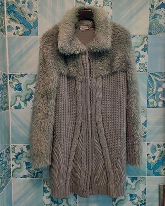 Cardican Alberta Ferretti grigio lana vergine 44
