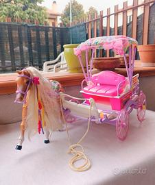 Barbie Bracing Horse & Carriage - Mattel, 1993