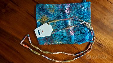 Collana artigianale nuova colorata e leggerissima
