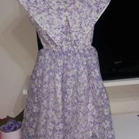 Vestito in organce bianco e lilla foderato