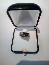 Anello ak140, Argento 925 Rodiato, Marcassite