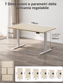 Scrivania con altezza regolabile