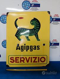 Tabella smaltata Agipgas Servizio  originale 