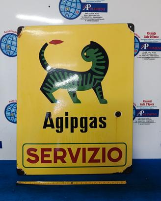 Tabella smaltata Agipgas Servizio  originale 
