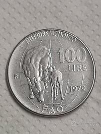 Moneta 100 lire italiana  FAO 1979