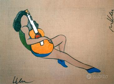 Marco Lodola - collage su juta