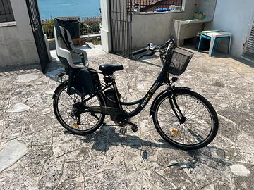 bicicletta elettrica Nilox + seggiolino