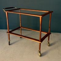 Carrello Bar Vintage Anni 50 Legno Ottone