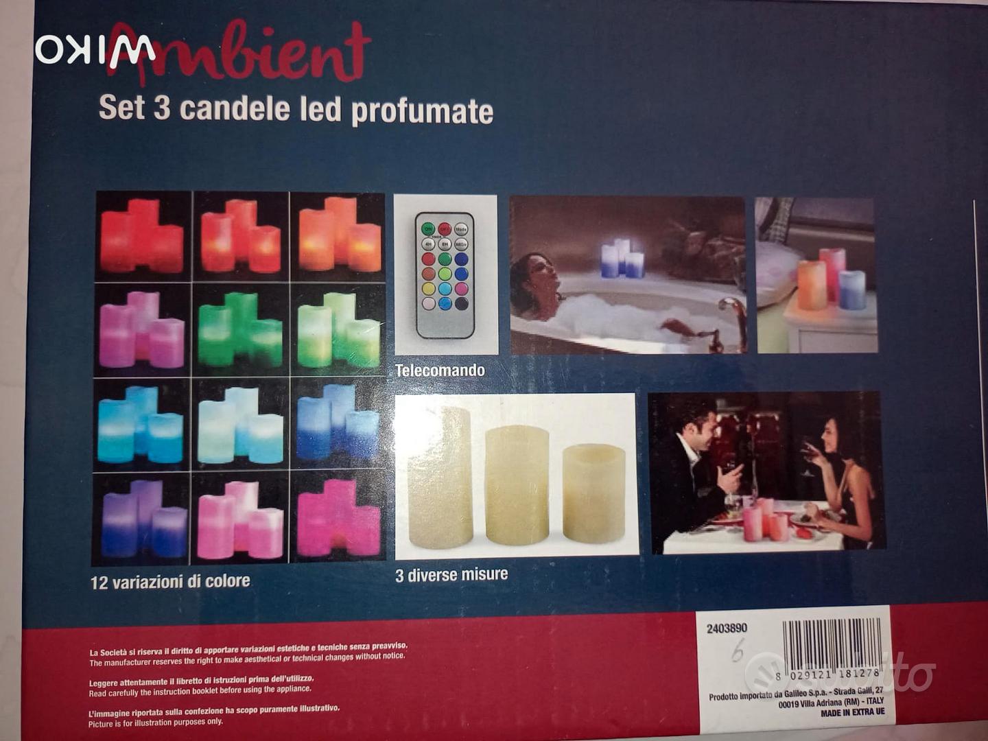 Set 3 candele led 12 variazioni di colore con telecomando