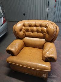 Coppia poltrone pelle vintage