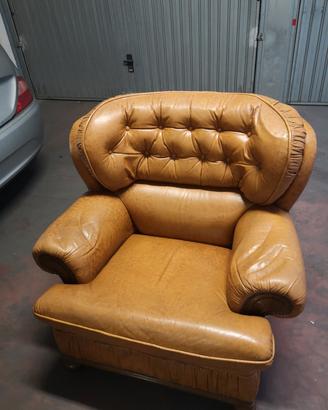 Coppia poltrone pelle vintage