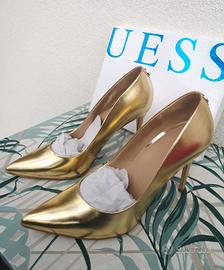 Scarpe dorate con tacco Guess originali
