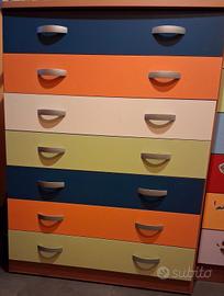 cassettiera colorata 