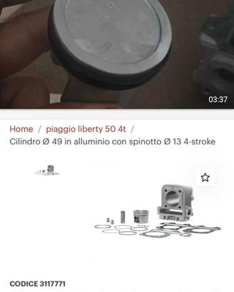 ricambi Malossi central grup termico liberty tjet