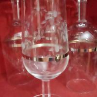 Set 6 bicchieri cristallo con anello in argento