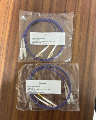 Lotto 2 Cavi Fibra Ottica OM4 50/125 SC-LC Duplex
