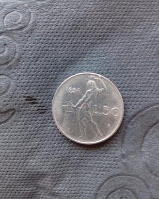  50 lire in moneta anno 1954
