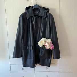 Giacca vera pelle con cappuccio