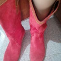 Stivali in camoscio colore rosa fragola n.38