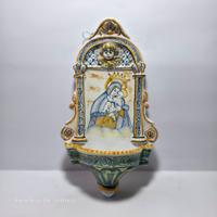 Acquasantiera Maiolica Castelli Facciolini XX Sec.