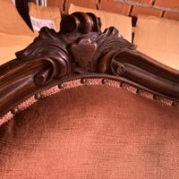 Divano Luigi Filippo in noce restaurato