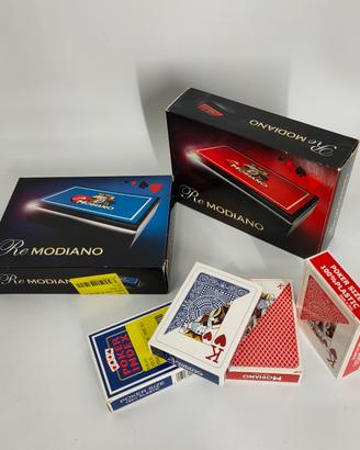 Cofanetto Legno Modiano +2mazzi Carte Poker Nuovo