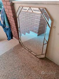 specchio ottagonale in ottone