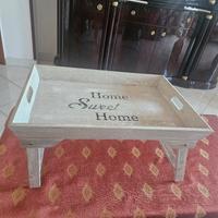 Vassoio in Legno Home Sweet Home Vintage Bianco