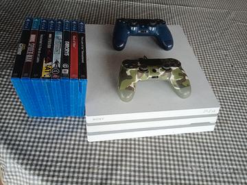 PS4 Pro 1TB Bianca Glacier White + 2 Pad+8 Giochi 
