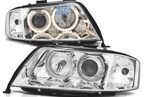 FARI XENON AUDI A6 4B 97-01 ANGEL EYES FONDO CROMA