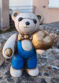 Orsetto Thun vintage blu cuore oro