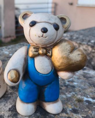 Orsetto Thun vintage blu cuore oro