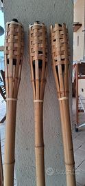 3 torce in bambù 