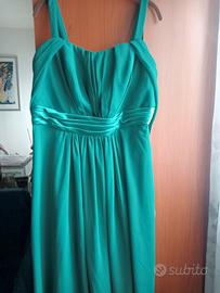 abito elegante verde smeraldo lungo