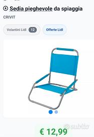 sedia pieghevole spiaggia