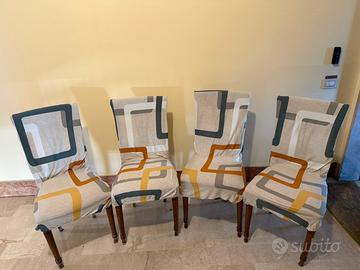 4 Sedie noce con seduta bordeaux