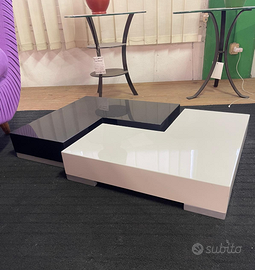 Tavolino basso bianco nero lucido Nuovo da espos.