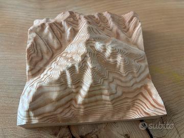 Mappa 3D montagne - legno massello