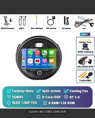 Autoradio Android 8G+128 per MINI COOPER(2014-2019
